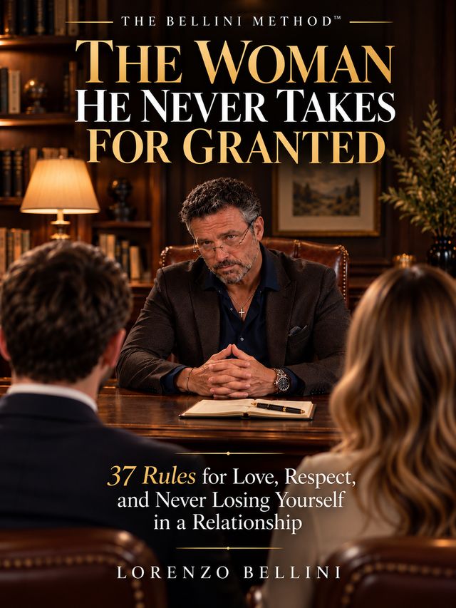 Book cover of The Woman He Never Takes for Granted: 37 Rules for Love, Respect, and Never Losing Yourself in a Relationship, by Lorenzo Bellini